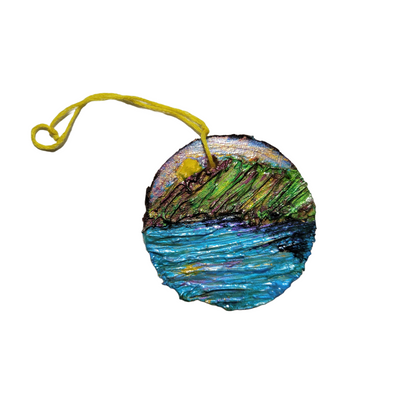 PNW Sunrise - Wooden Impasto Ornament