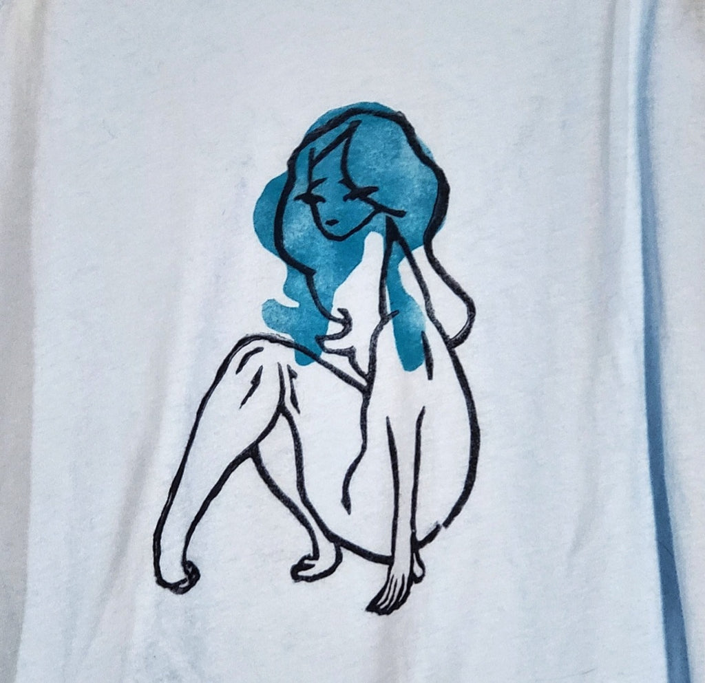 Sweet Disposition- Hand Printed Simple Tank