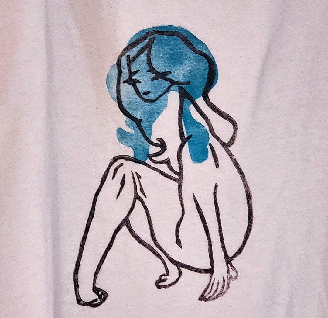 Sweet Disposition- Hand Printed Simple Tank