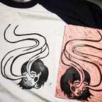 Spirit Eyes - Hand Printed Baseball Tee