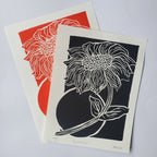 Sunflower - Linoleum Block Print