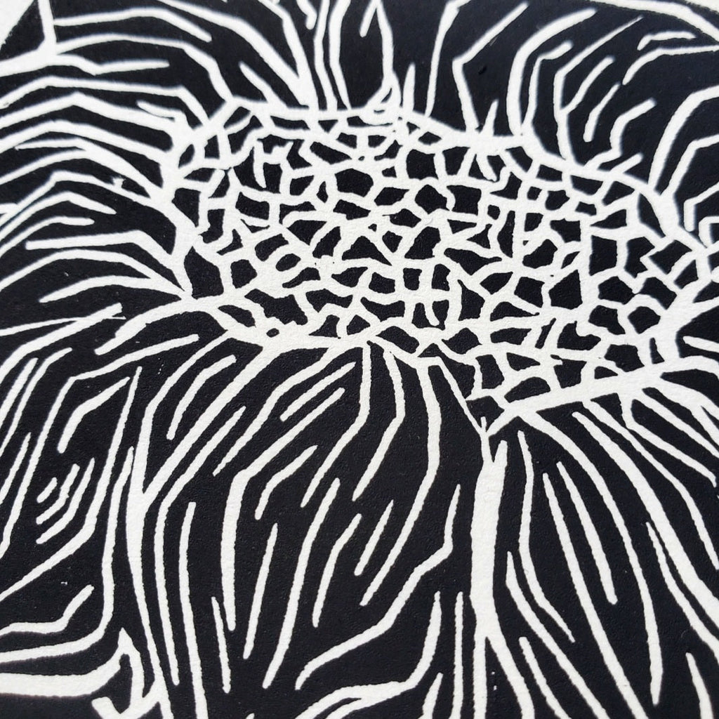 Sunflower - Linoleum Block Print