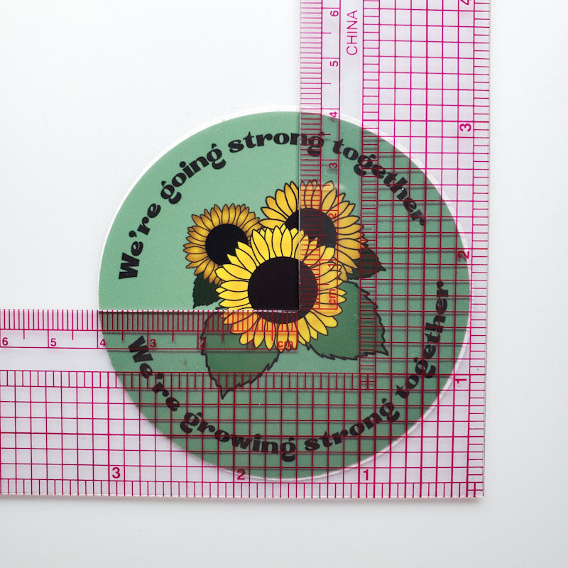 We're Going Strong Together sunflower vinyl sticker durable 3-inch perfect for indoor and outdoor use