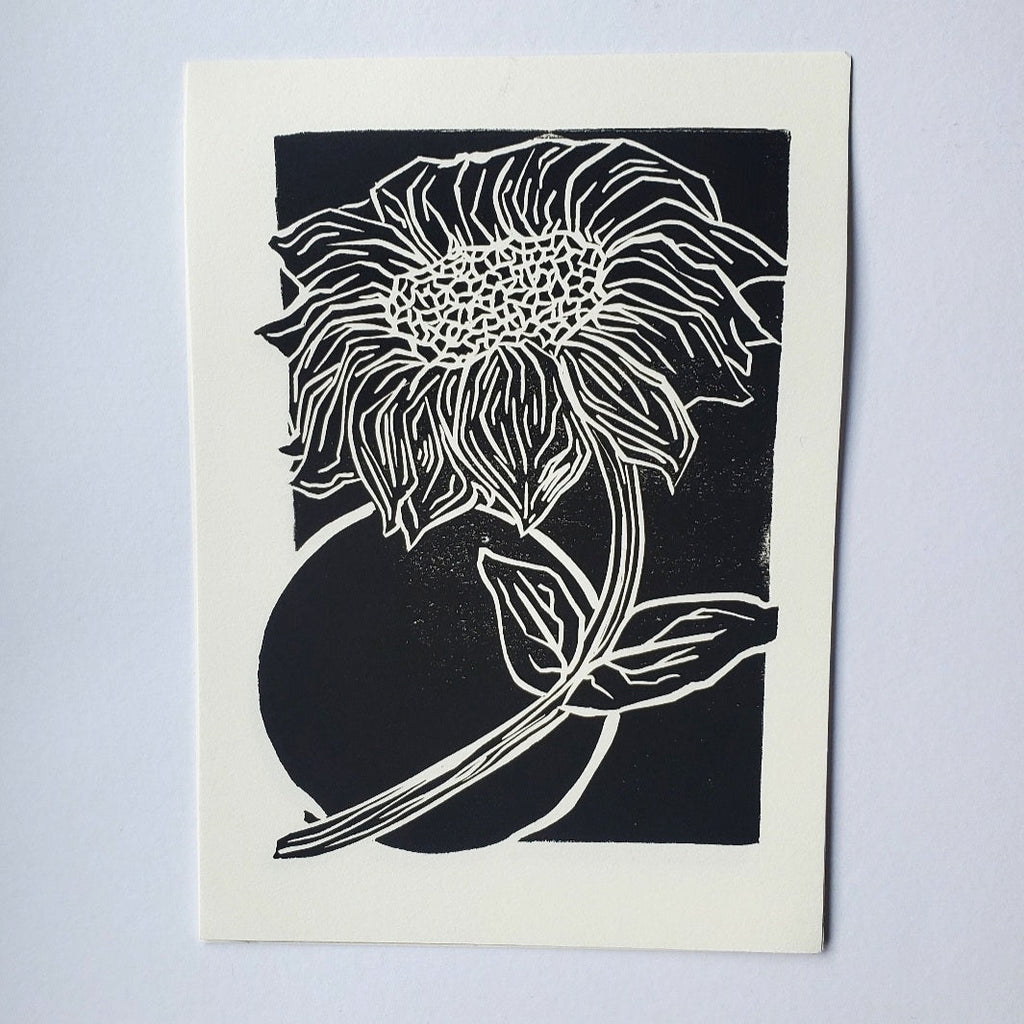 Sunflower - Linoleum Block Print