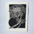 Sunflower - Linoleum Block Print