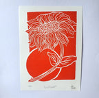 Sunflower - Linoleum Block Print
