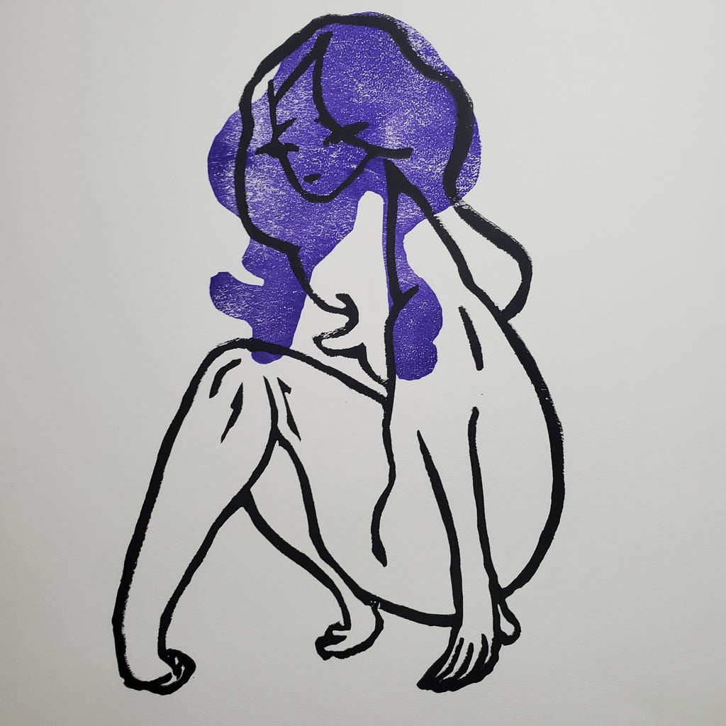 Sweet Disposition - Linoleum Block Print
