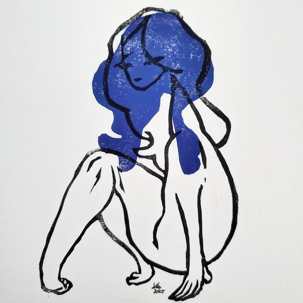 Sweet Disposition - Linoleum Block Print