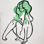 Sweet Disposition - Linoleum Block Print