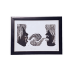 Twin Souls - Linoleum Block Print