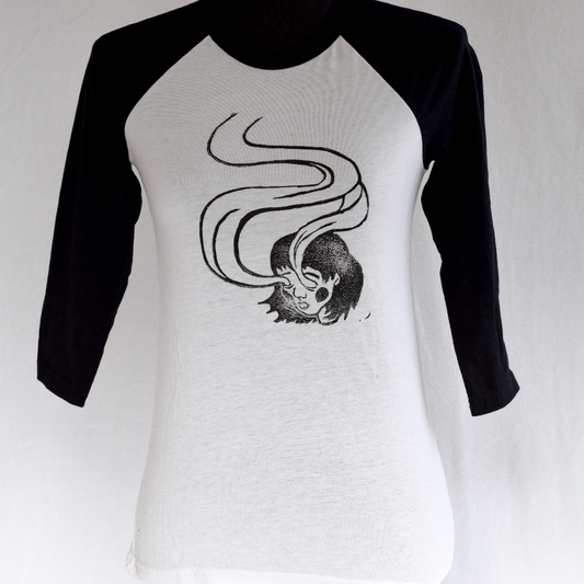 Spirit Eyes - Hand Printed Adult XS Baseball Tee - Strange in Nature