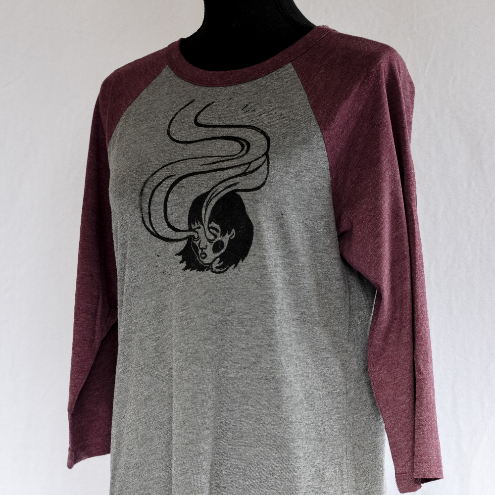 Spirit Eyes - Hand Printed Adult Baseball Tee - Strange in Nature