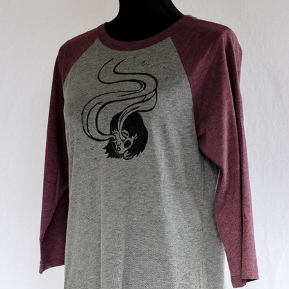 Spirit Eyes - Hand Printed Adult Baseball Tee - Strange in Nature