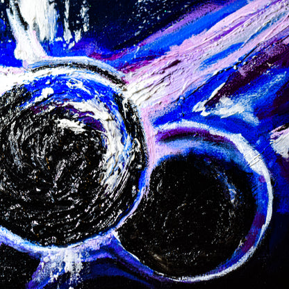 Cosmic Rifts Create New Experiences For Us Both - UV Reactive Textured Painting - Strange in Nature