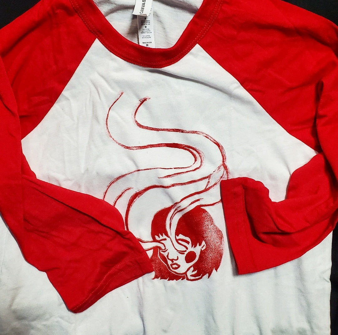 Spirit Eyes - Hand Printed Baseball Tee - Strange in Nature