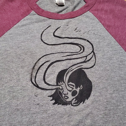 Spirit Eyes - Hand Printed Adult Baseball Tee - Strange in Nature